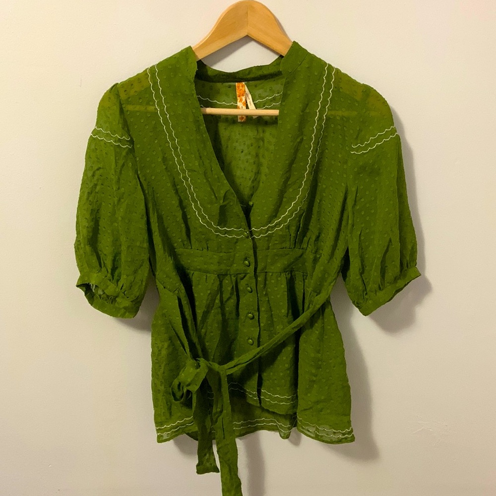 Baby doll green top